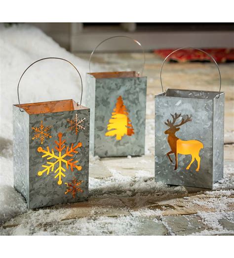 Metal Holiday Lantern 